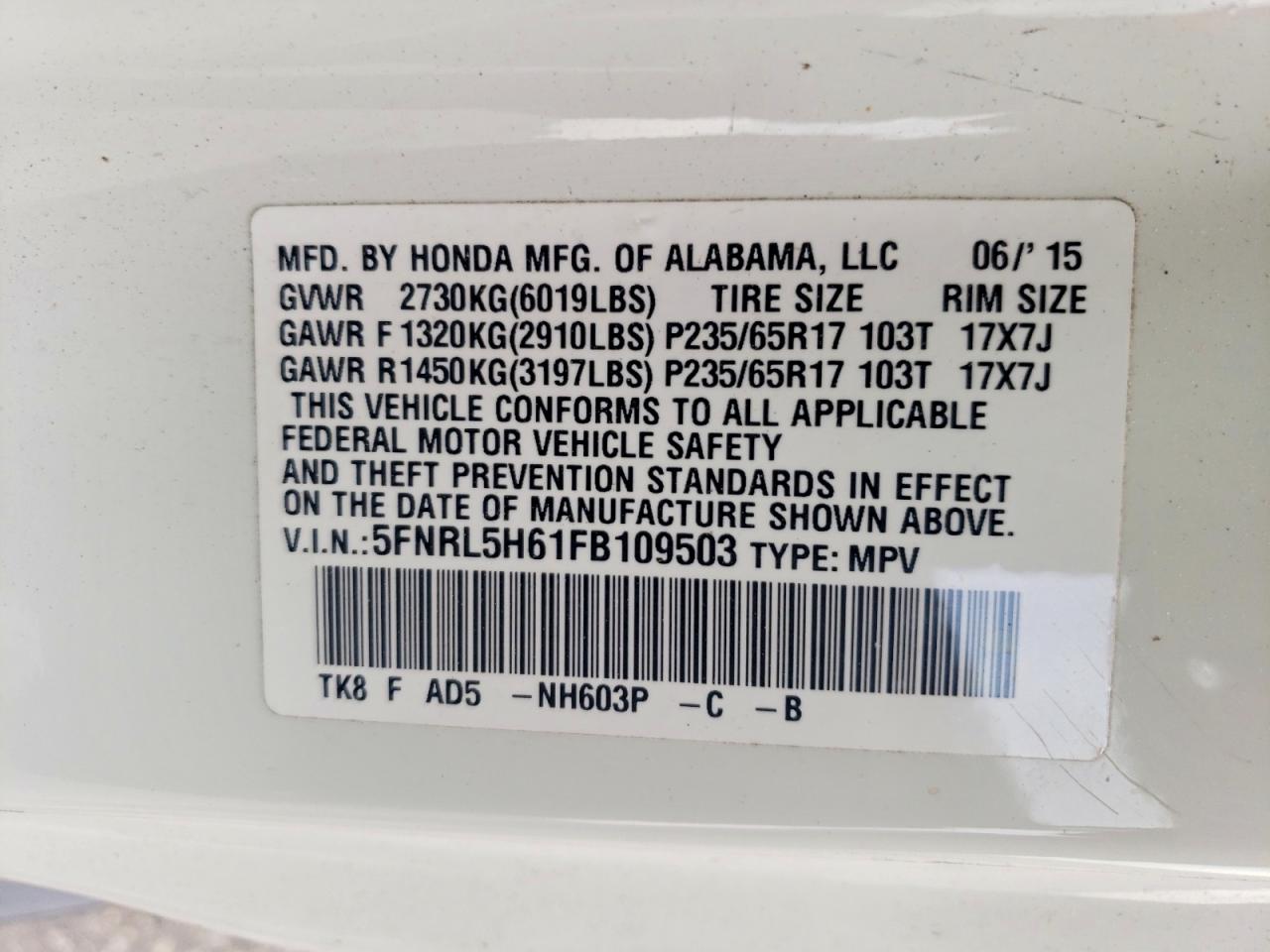 Honda Odyssey Exl