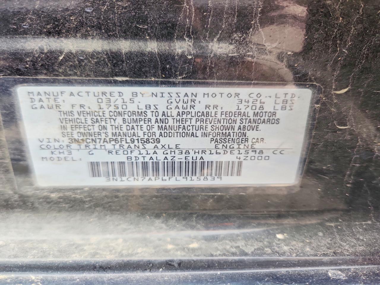 Nissan Versa 1.6 S Plus