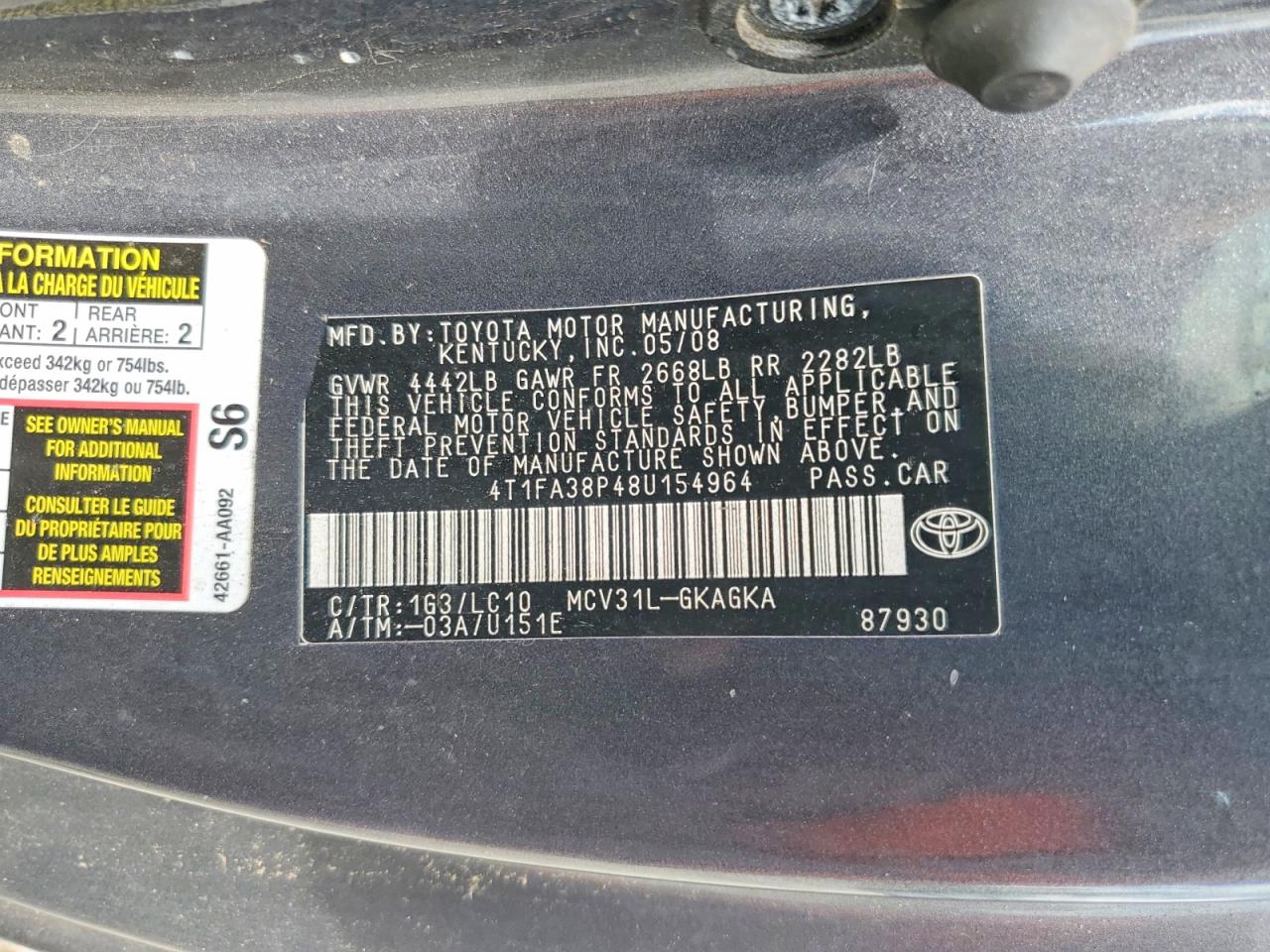 Toyota Camry Sle V6