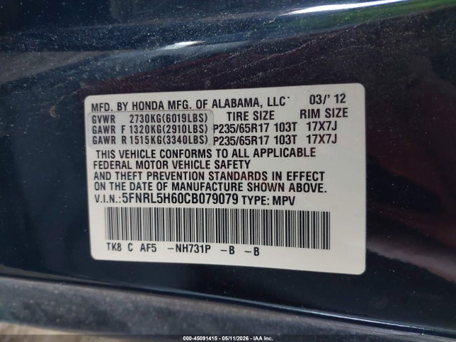 Honda Odyssey Ex-l