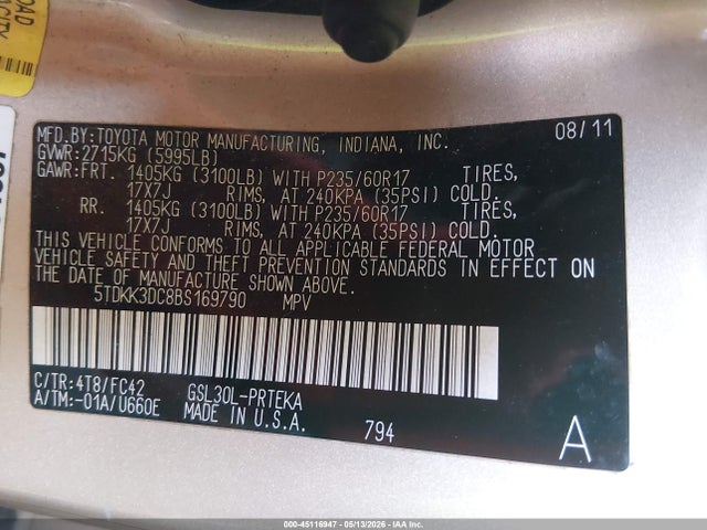 Toyota Sienna Le V6