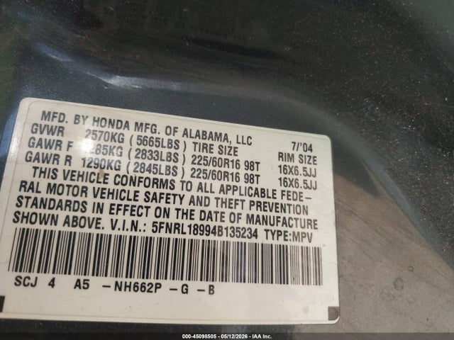 Honda Odyssey Ex-l