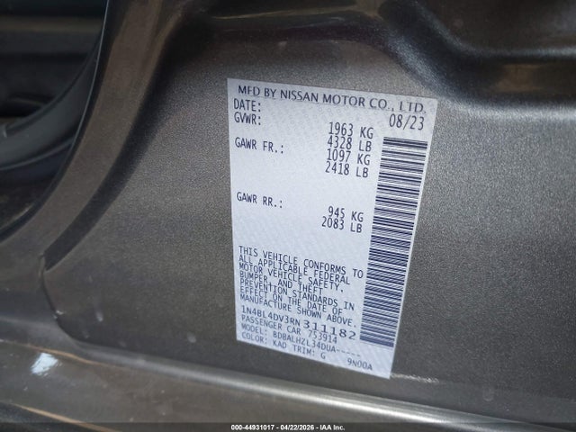Nissan Altima Sv Fwd
