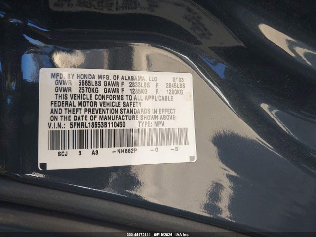 Honda Odyssey Ex