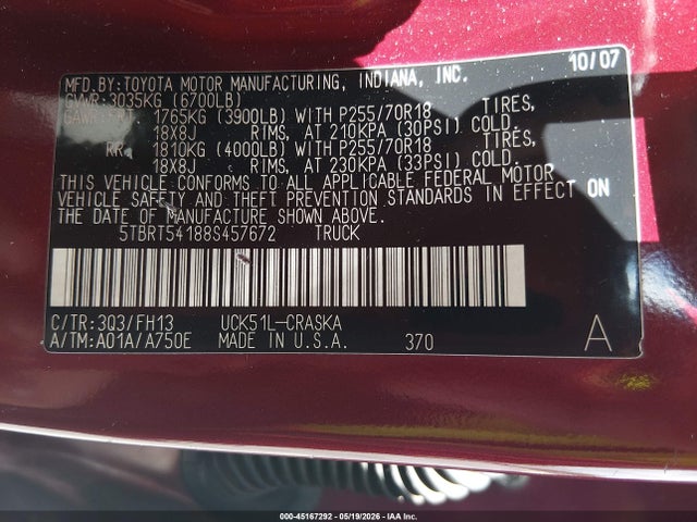 Toyota Tundra Sr5 4.7l V8