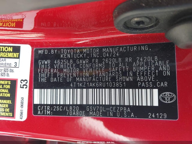 Toyota Camry Xse V6