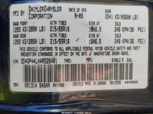 Dodge Grand Caravan Sxt