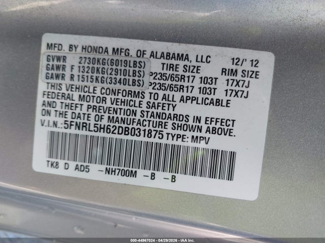 Honda Odyssey Ex-l