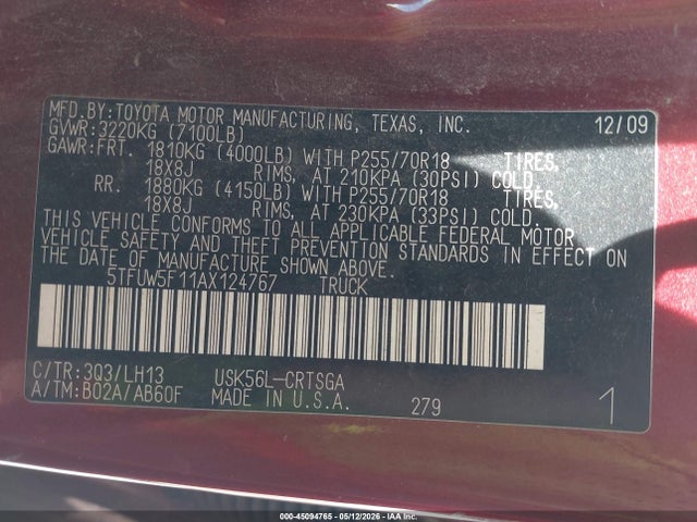 Toyota Tundra Grade 5.7l V8