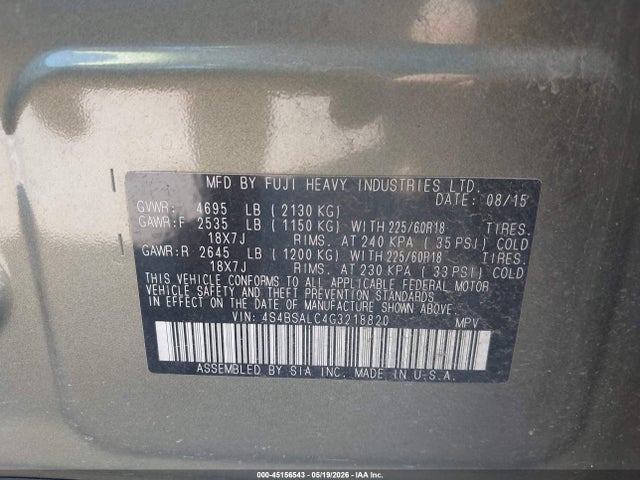 Subaru Outback 2.5i Limited