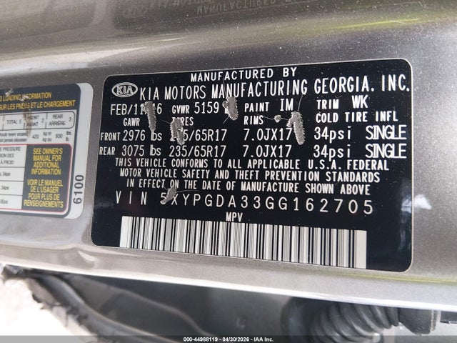 Kia Sorento 2.4l Lx