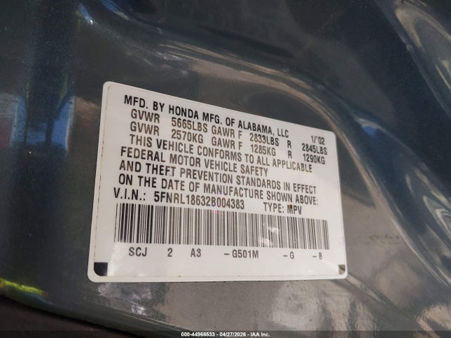 Honda Odyssey Ex