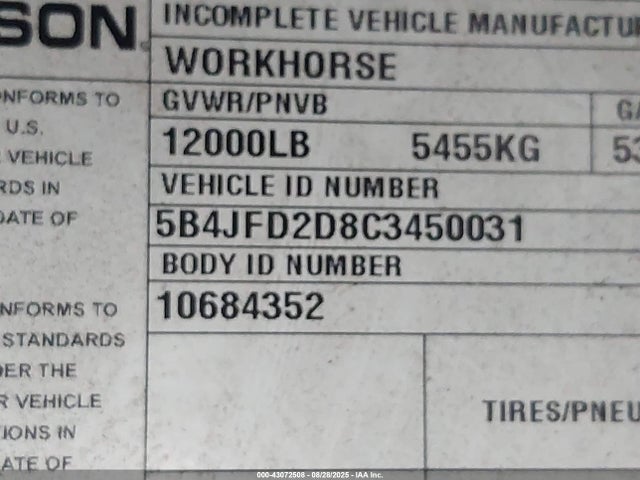 Workhorse Custom Chassis Commercial Chassis W42