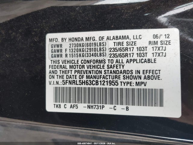 Honda Odyssey Ex-l