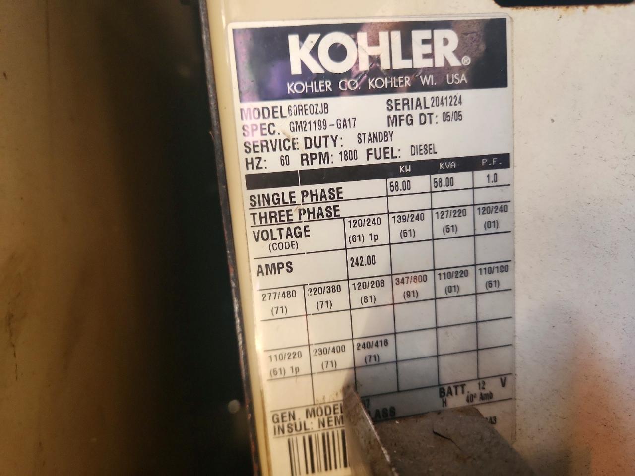 Kohler Generator