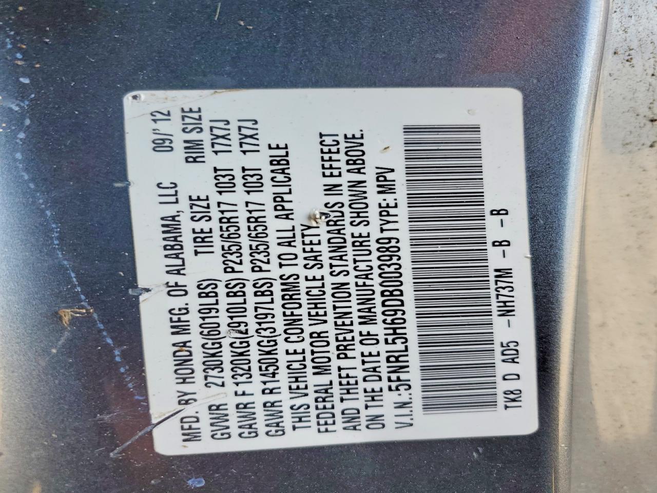 Honda Odyssey Exl