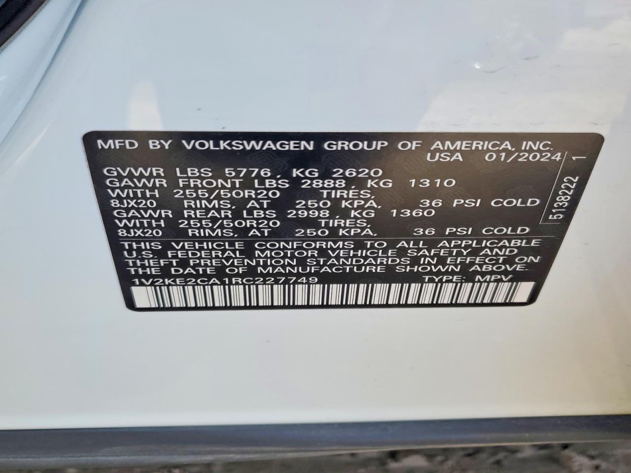 Volkswagen Atlas Se