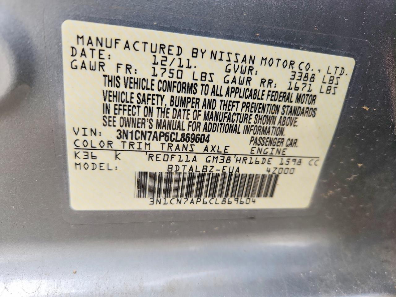 Nissan Versa 1.6 S