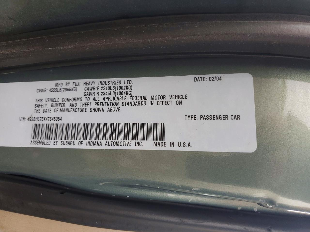 Subaru Legacy Outback Awp
