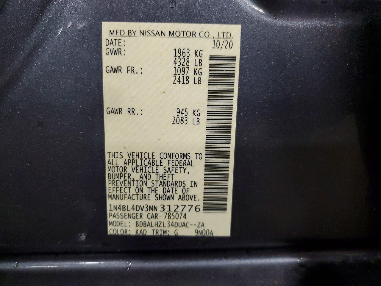 Nissan Altima Sv