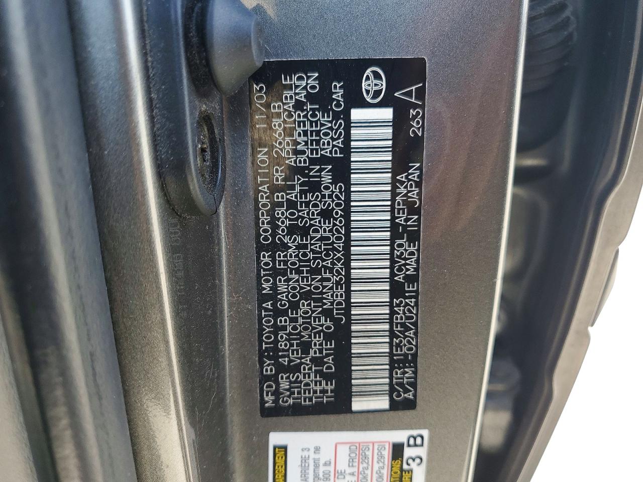 Toyota Camry Le