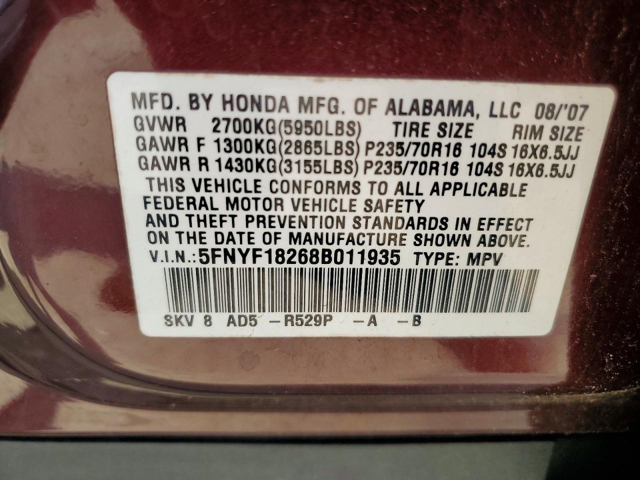 Honda Pilot Vp