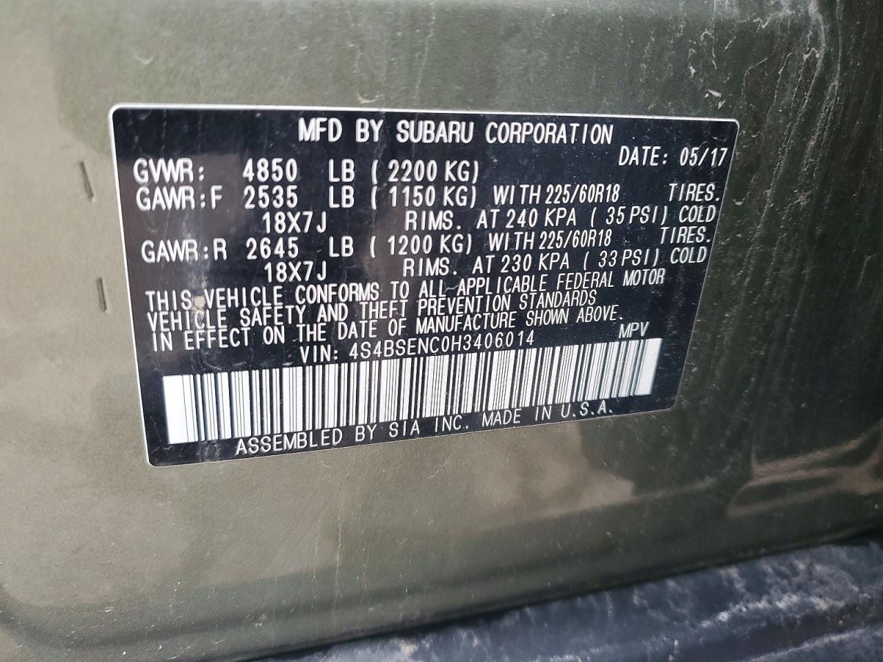 Subaru Outback 3.6r Limited
