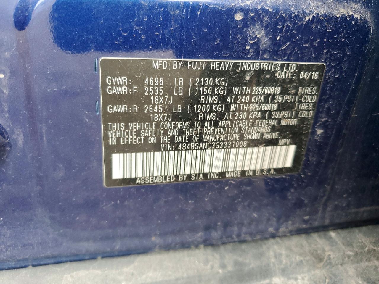 Subaru Outback 2.5i Limited