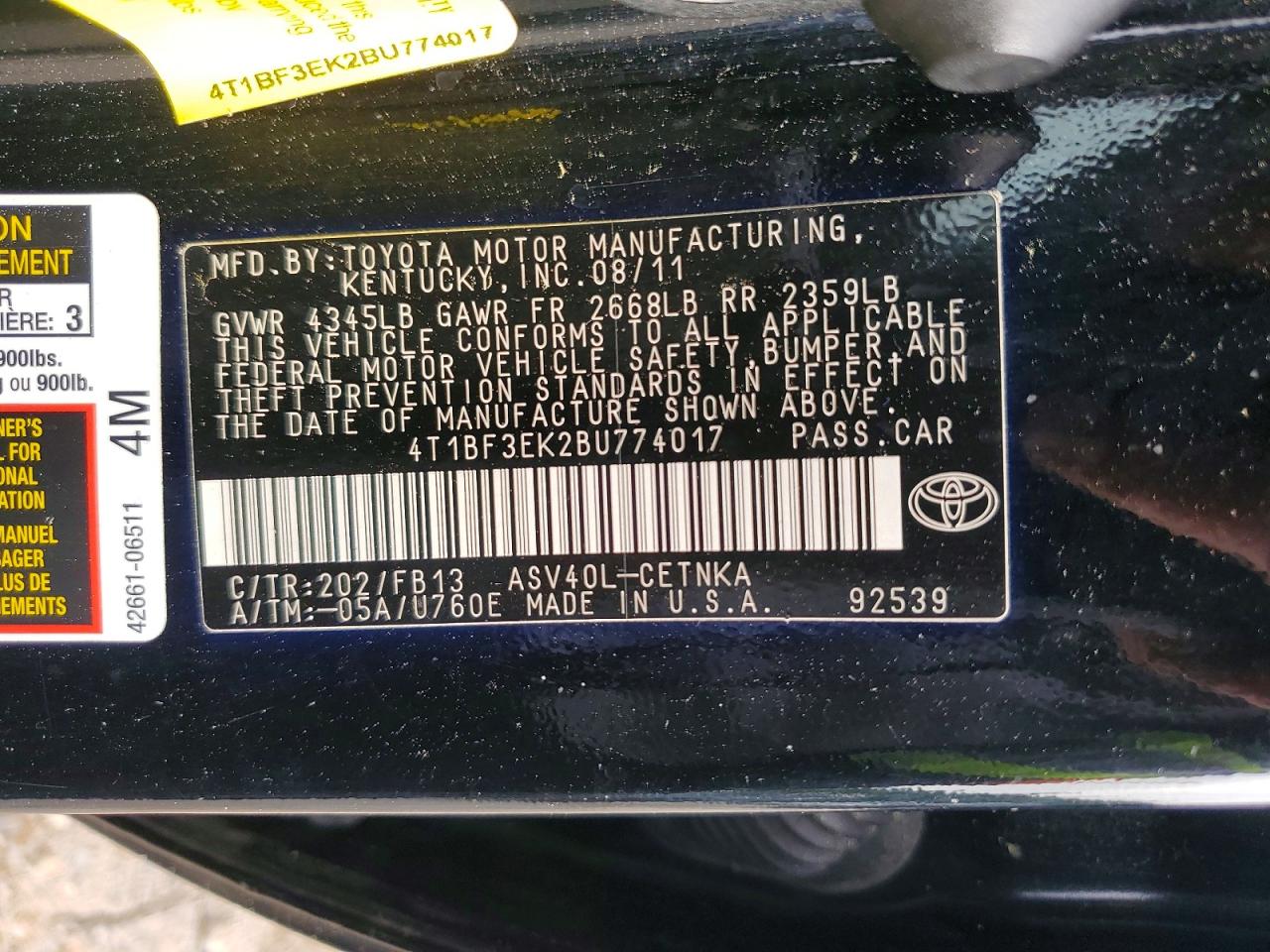 Toyota Camry Le