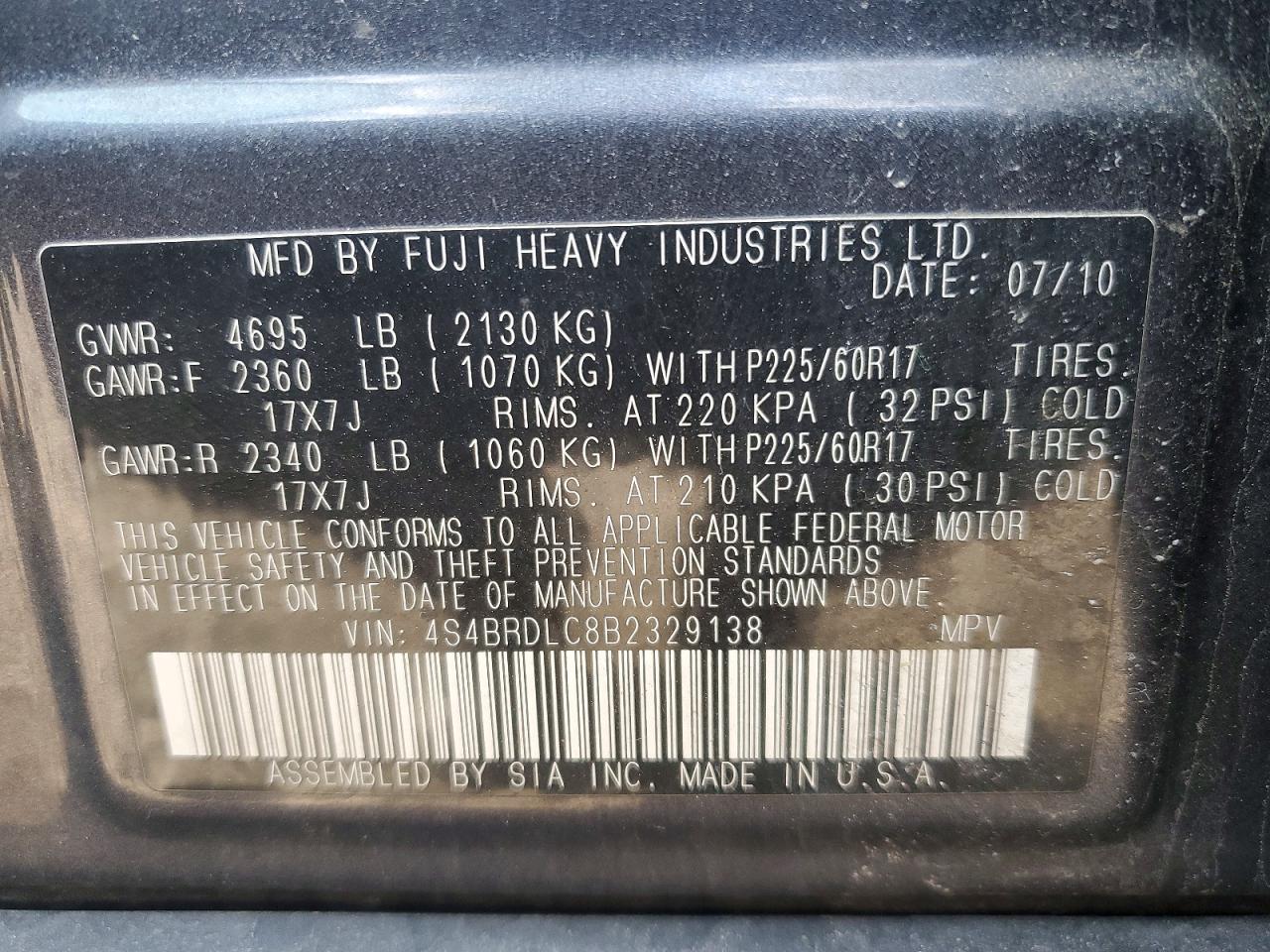 Subaru Outback 3.6r Limited