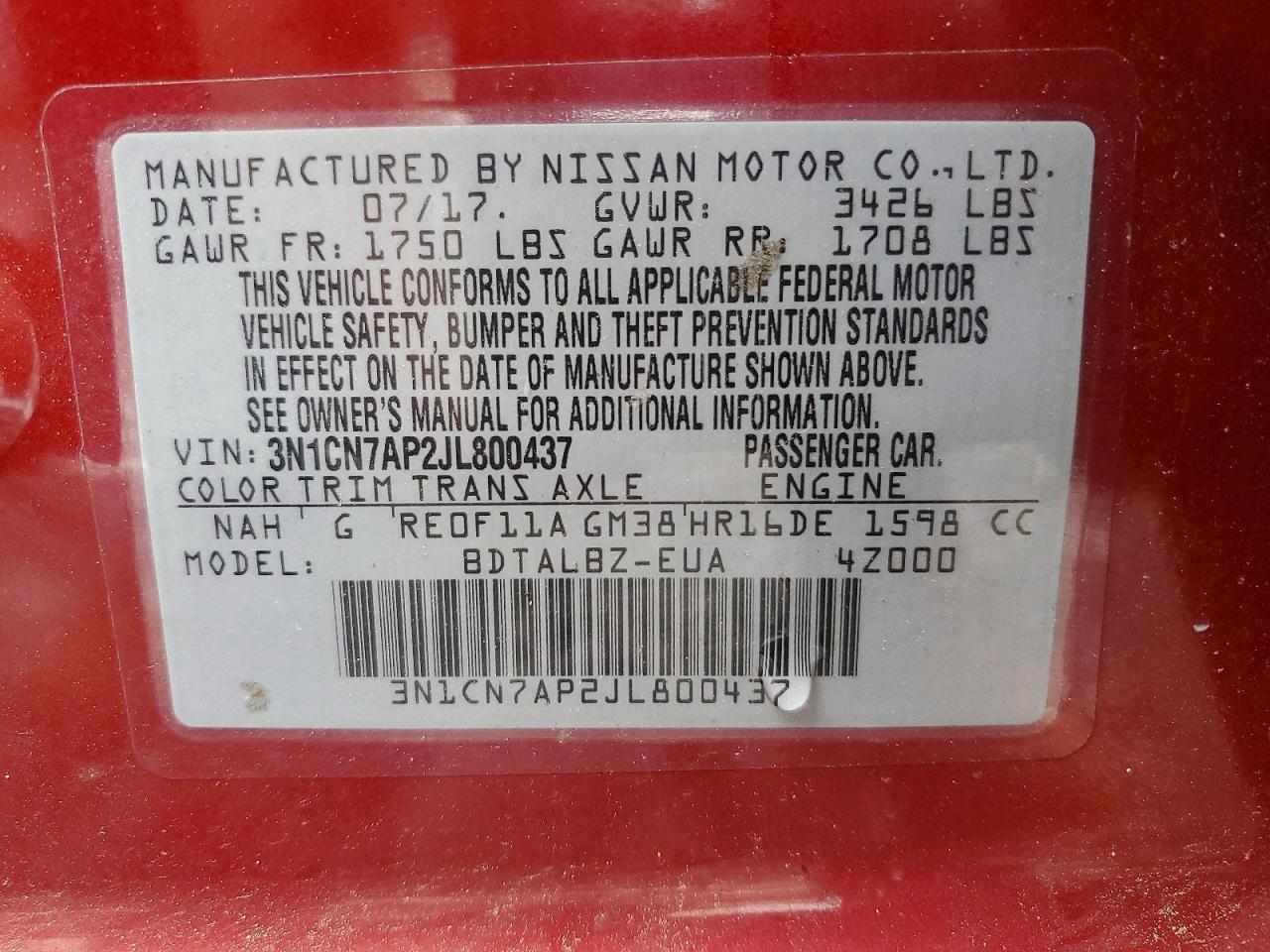 Nissan Versa Sv