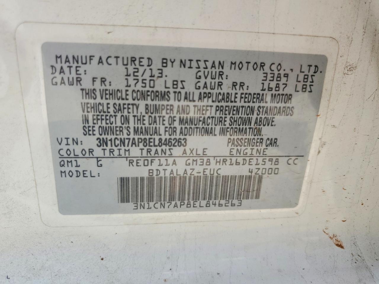 Nissan Versa 1.6 S Plus