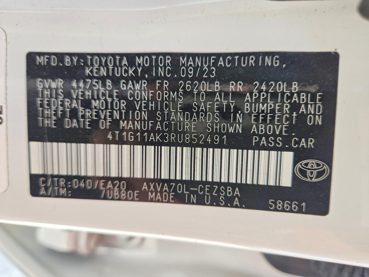 Toyota Camry Se