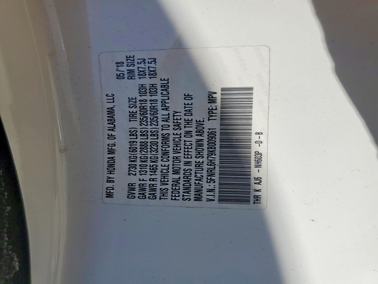 Honda Odyssey Exl