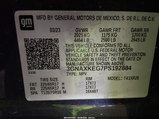 Chevrolet Equinox Fwd Lt