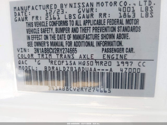 Nissan Sentra Sv Xtronic Cvt