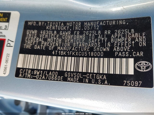 Toyota Camry Xle V6