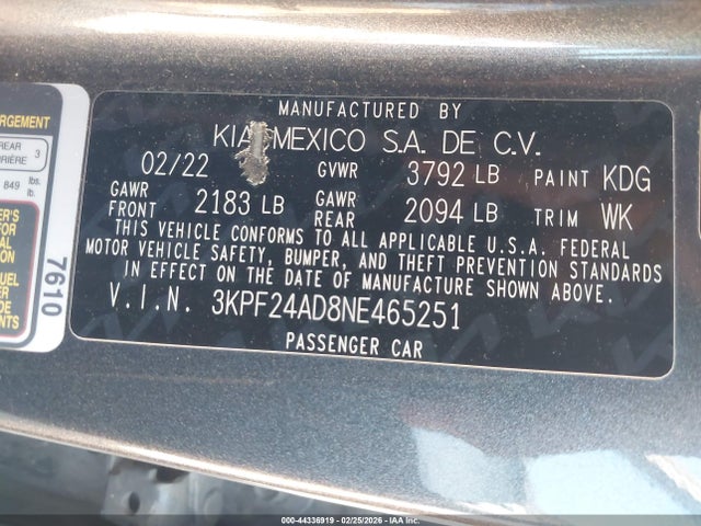 Kia Forte Lxs