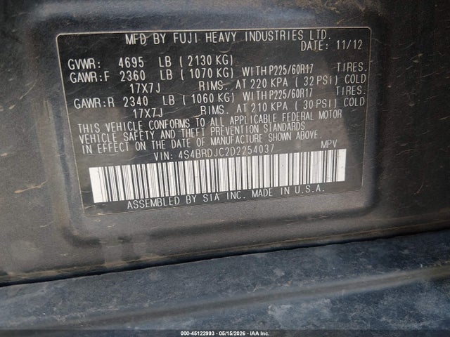 Subaru Outback 3.6r Limited