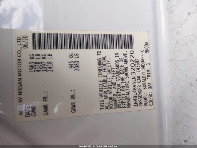 Nissan Altima S Fwd