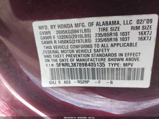 Honda Odyssey Ex-l