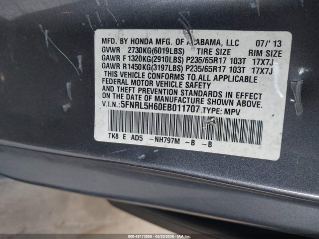 Honda Odyssey Ex-l