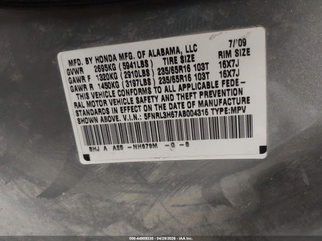Honda Odyssey Ex-l