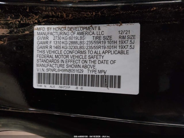 Honda Odyssey Elite