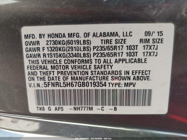 Honda Odyssey Ex-l