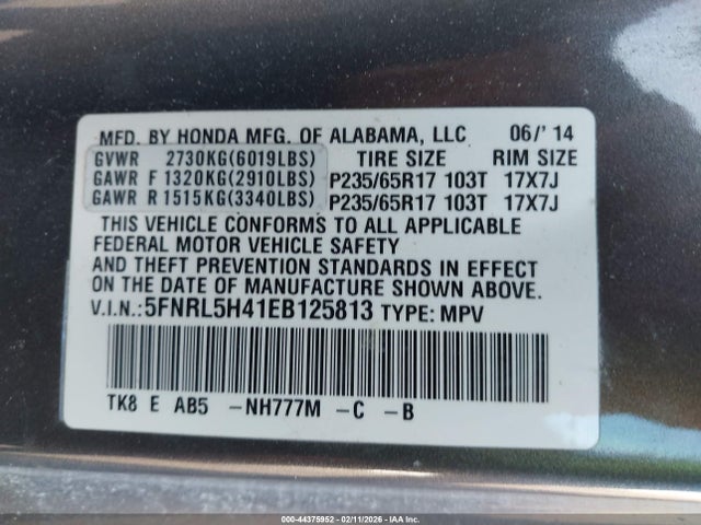 Honda Odyssey Ex