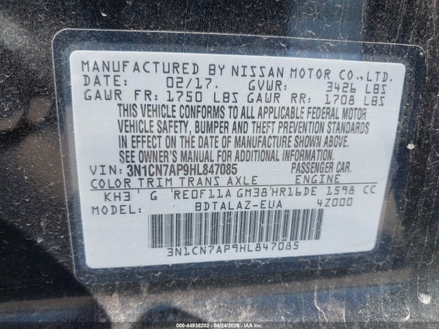 Nissan Versa 1.6 S+