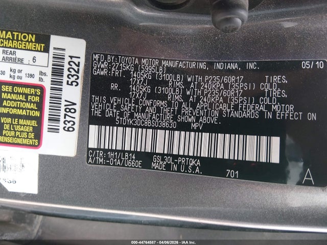 Toyota Sienna Xle V6