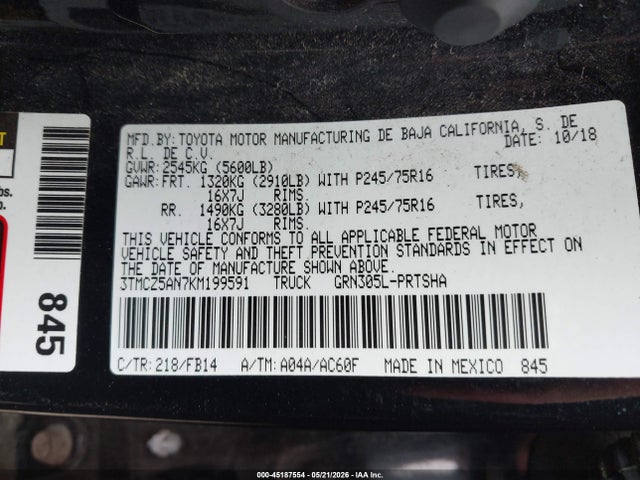Toyota Tacoma Sr V6
