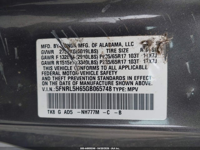 Honda Odyssey Ex-l